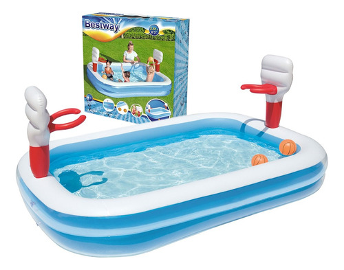 Piscina Infantil Inflable Bestway Cancha Juego Basket C/aros