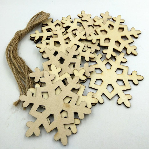 20 Unids Adornos Colgantes De De Madera Árbol De Navidad
