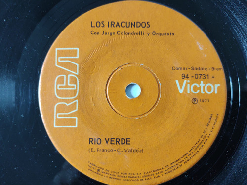 Vinilo Single De Los Iracundos  Rio Verde (c149