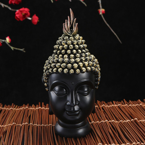 Estatuilla De Cabeza De Buda De Resina, Escultura Hecha A