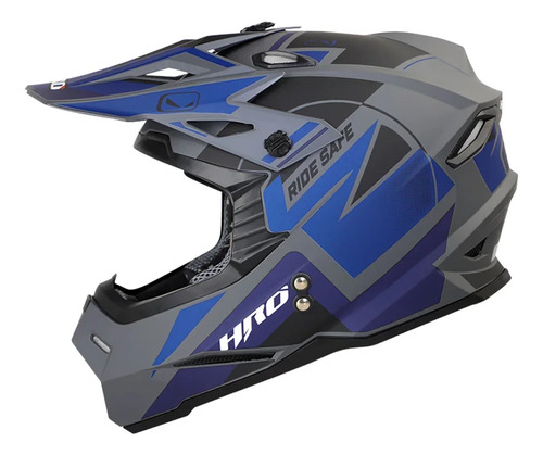 Casco  Hro-mx03 Nezzus Gris Mat Azl