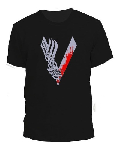 Remera Vikings Ragnar Logo Con Sangre