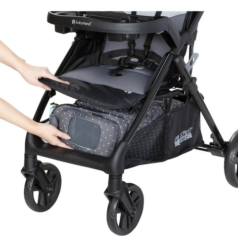 Carrinho de passeio Baby Trend Passport Cargo Cor Fieldstone Cinza Preto Chassi