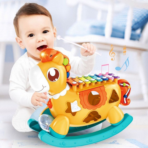 Juguete Musical 5 En 1 Xilófono Bloques Construcción Niños