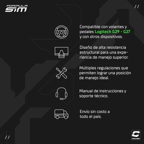 Imagen 9 de 10 de Simulador De Manejo Fsim One Collino + Soporte Para 1 Tv