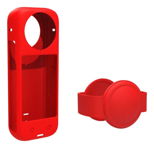 Case De Silicone Para Câmera Insta360 X4 E Protetor De Lente Cor Vermelho