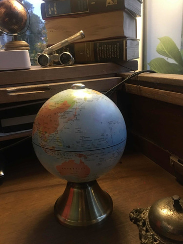 Imagen 1 de 8 de Globo Terráqueo 25 Cm Vintage Estilo Antiguo Base Metálica