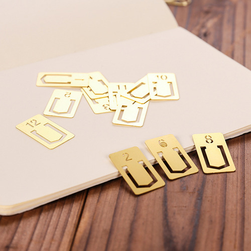 Marcadores De Libros De Latón Con Números, Sujetador De Índi