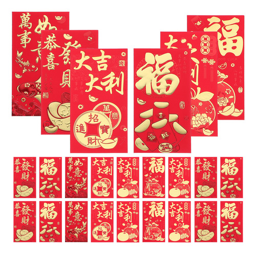 Paquete De Dinero Para Regalo Hong Bao, 30 Unidades, Color R