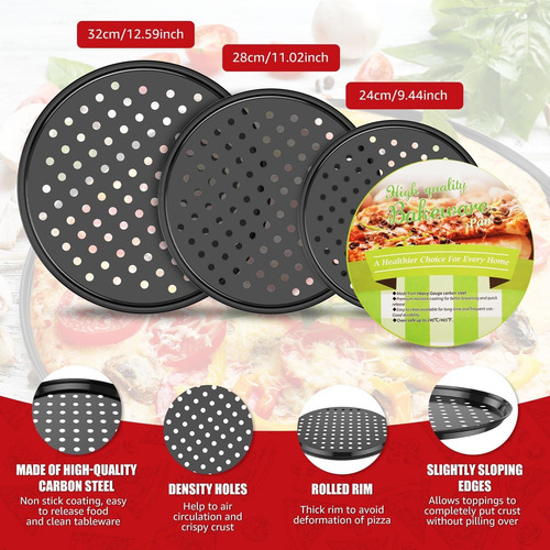 Molde Para Pizza Redondo Perforado,molde Pizza Antiadherente
