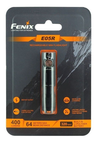 Fenix E05r Linterna 400 Lúmenes Con Usb Recargable