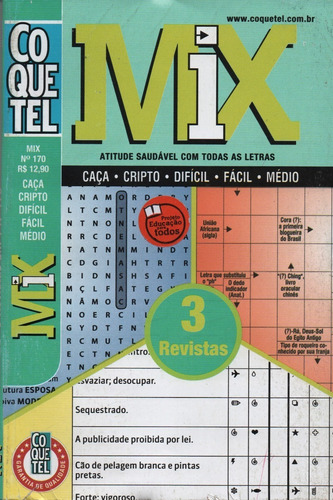 07 Palavras Cruzadas Coquetel Mix Fácil, Médio E Difícil