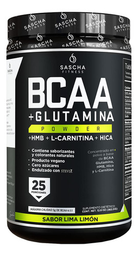 Sascha Fitness Bcaa 4:1:1 + Glutamina, Hmb, L-carnitina, Hi.