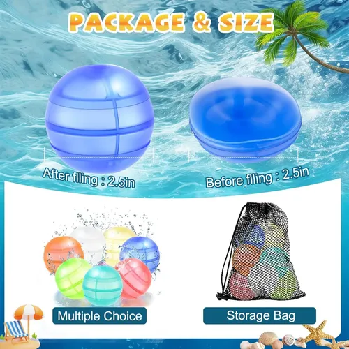 Set De 30 Globos De Agua De Silicona Reutilizables Con Bomba De Llenado Rápido | Bolsa De Malla Para Almacenamiento | Diversión Ecológica Para Verano En Playa, Jardín O Piscina