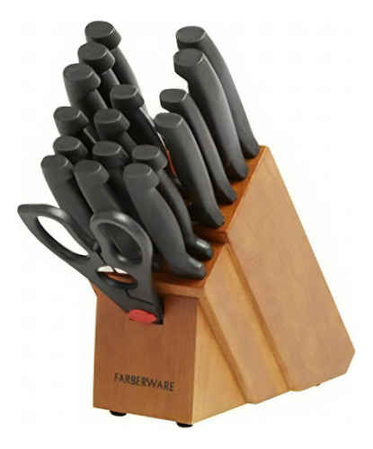 Farberware 18 Cuchillos Acero Inox. Mango Antideslizante Color Negro