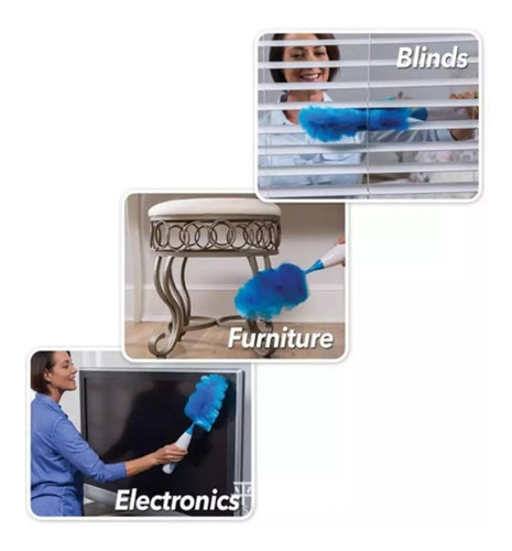 Plumero De Microfibra Eléctrico Suave Multiusos Limpieza