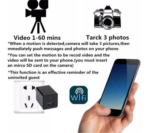 Imagen 4 de 5 de Camara Espia De Cargador 4k, Graba Ilimitadamente + Microsd