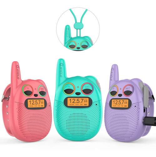 Walkie Talkies Para Niños 3 Pack, Walkie Talkies Recargable