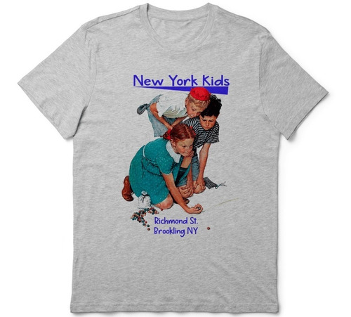 New York Remera Niños De New York Kids En Gris O Blanco Unic