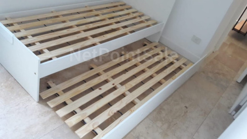 Imagen 3 de 7 de Cama 1 Plaza 80 Cm Melamina Simple Con Carro Cama 1701c