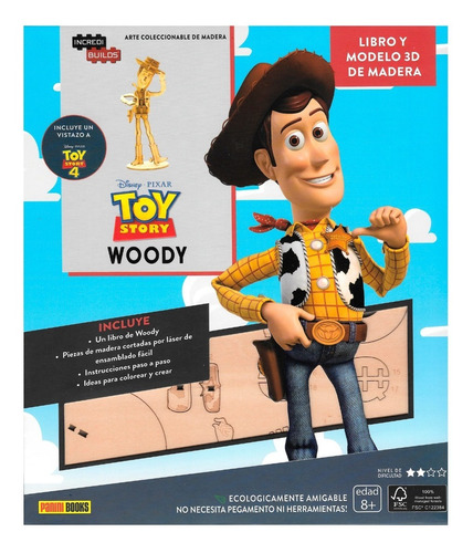 Toy Story - Woody - Libro + Modelo 3d Madera