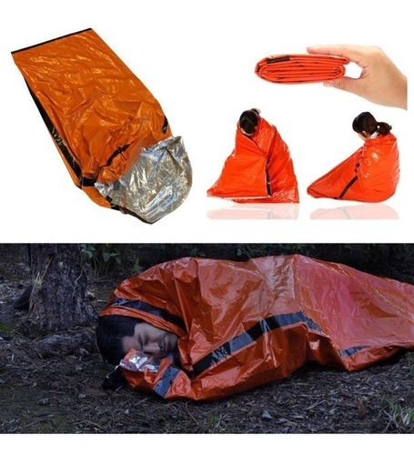 Imagen 4 de 5 de Saco Vivac Impermeable Carrera Supervivencia Emergencia Bols
