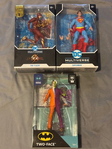 Dc Multiverse Superman, Flash Gold Label, Two Face Digital (Usado)