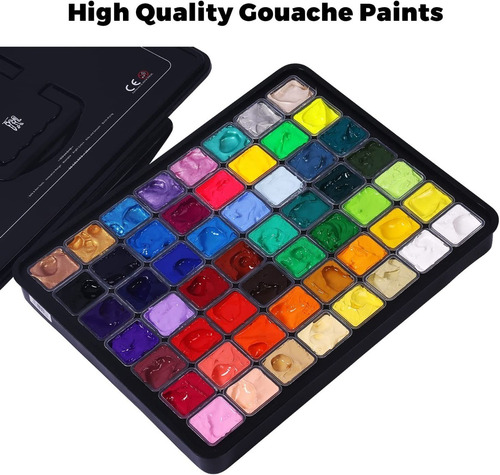 Imagen 4 de 8 de Himi Gouache Set De 56 Colores 30 Ml / Caja Negra