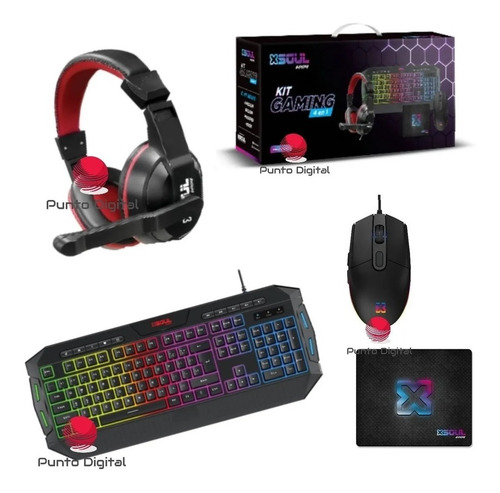 Combo Gamer Teclado + Mouse + Auricular Gamer + Web Cam Full
