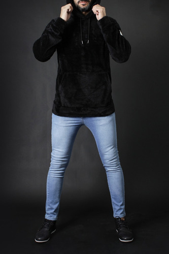 Imagen 2 de 5 de Buzo Canguro Hoodie C/capucha Y Piel Hombre No End 38019