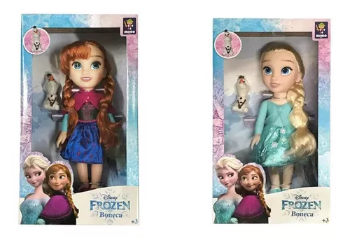 Kit Boneca Anna Frozen Com Boneco Olaf Vinil Macio - Disney no