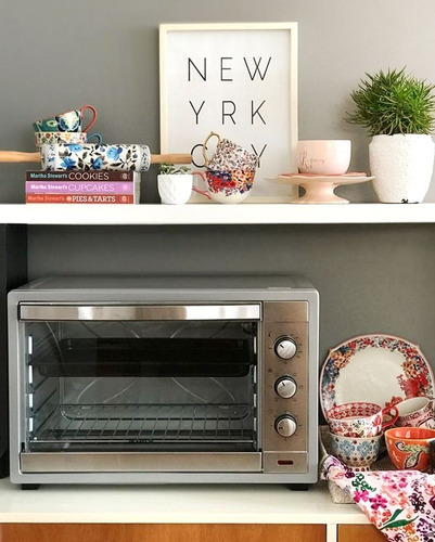 Imagen 7 de 10 de Horno Electrico Peabody Pe-he6065 Gris 60lts 2200w Acero