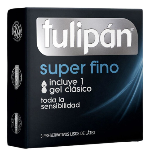 Preservativos Tulipán Super Fino Latex X 3 Unidades 