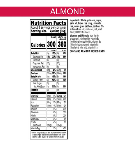 Kellogg's Extra Almond Granola Cereal 572 Gr 2 Pz