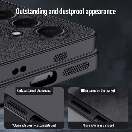 Funda Protectora Para Vivo Y15s 2021 A Prueba De Golpes, Anticaídas, Limpieza Duradera, Piel De Grano De Árbol
