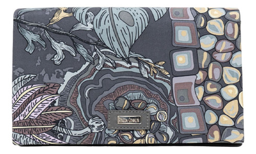 Bolsa Crossbody Hook Pineda Covalin Diseño Máscara De Jade Color Gris Rosa