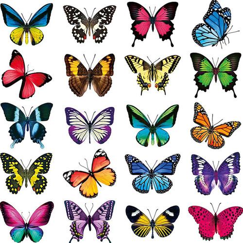 Pegatinas Adhesivas Grandes Y Coloridas Con Mariposas Pa [u]