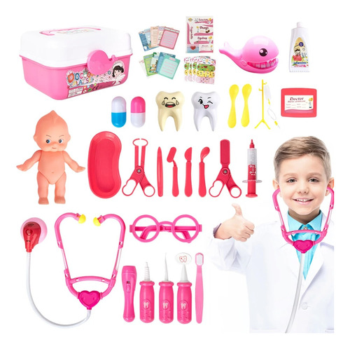 Set Juguetes De Doctor Medicina Ambulancia Rol Para Niños