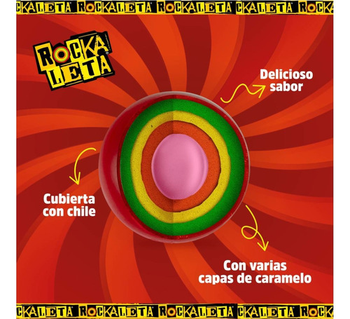 Rockaletas Paletas Enchilad Con Centro Chicle Sonrics