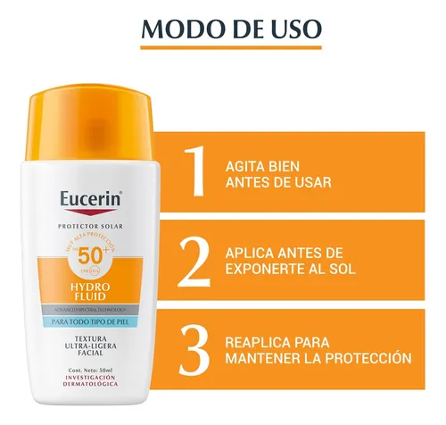 Combo X2 Eucerin Protector Solar Hydro Fluid Fps 50 50ml