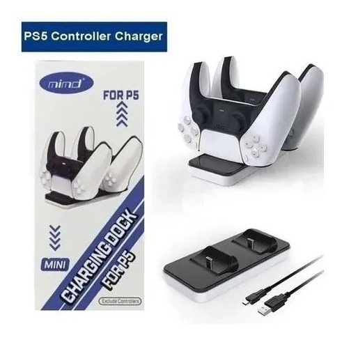 Imagen 3 de 3 de Base Carga Rápida Dual Joystick Ps5 Estabilizador Corriente