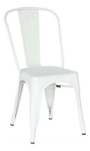 Silla Metalica Moderna Estilo Industrial Tipo Tolix Color Del Asiento Blanco