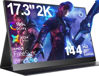 Monitor Portátil Eviciv 2k 144hz 17.3 2560 X 1440 100% D...