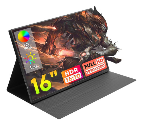 Hoyrtde 16 Monitor Portátil Full Hd 1080p Monitor De Computa