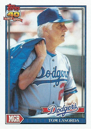 Barajita Tommy Lasorda Topps 1991 #789 Dodgers Los Angeles