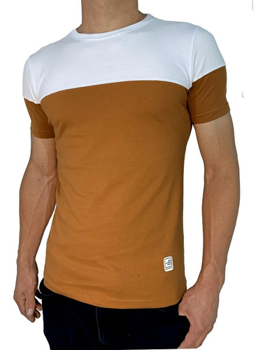 Remera Hombre Combinada Algodon Jersey Calidad Premium 