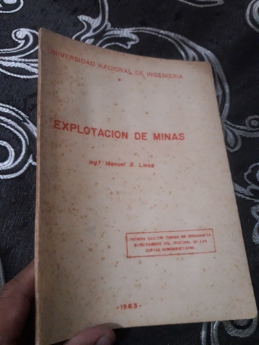 Libro Explotación De Minas Manuel Llosa Uni