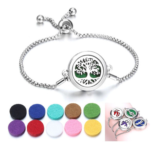 Pulsera Difusor Perfume Estilo Relicario Aromaterapia Redond