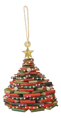 4 Adorno Para De Navidad Con Forma De Libro, Colgante Para B