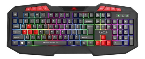 Teclado Marvo K602 Gaming Scorpion De Membrana Arcoiris Se Teclado Negro Idioma Español Latinoamérica